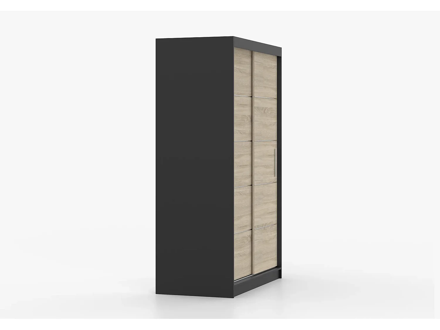 Armoire Lilwenn 120 - Noir - Chêne