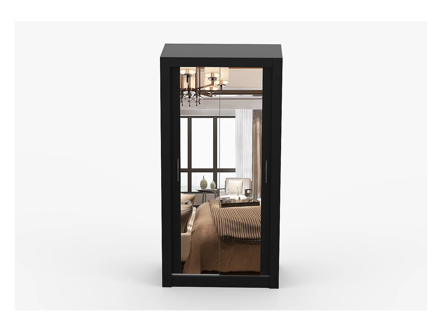 Armoire Moira 100 cm avec miroir - Noir