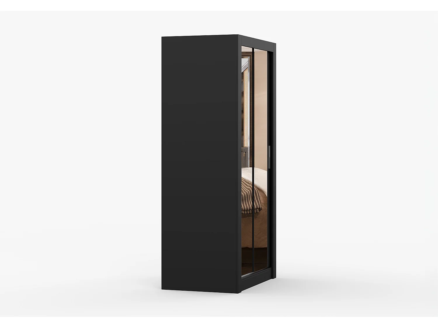 Armoire Moira 100 cm avec miroir - Noir