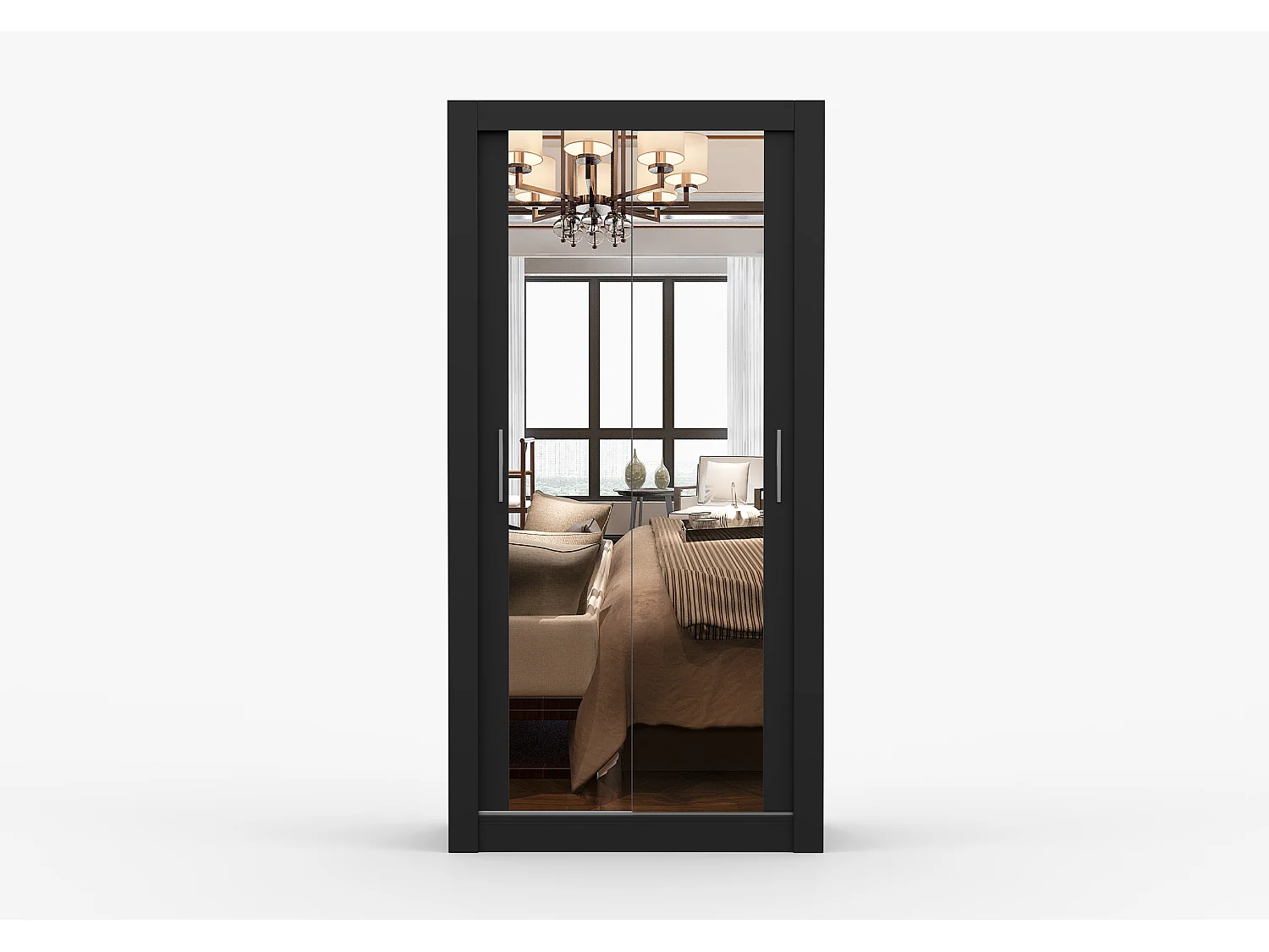Armoire Moira 100 cm avec miroir - Noir