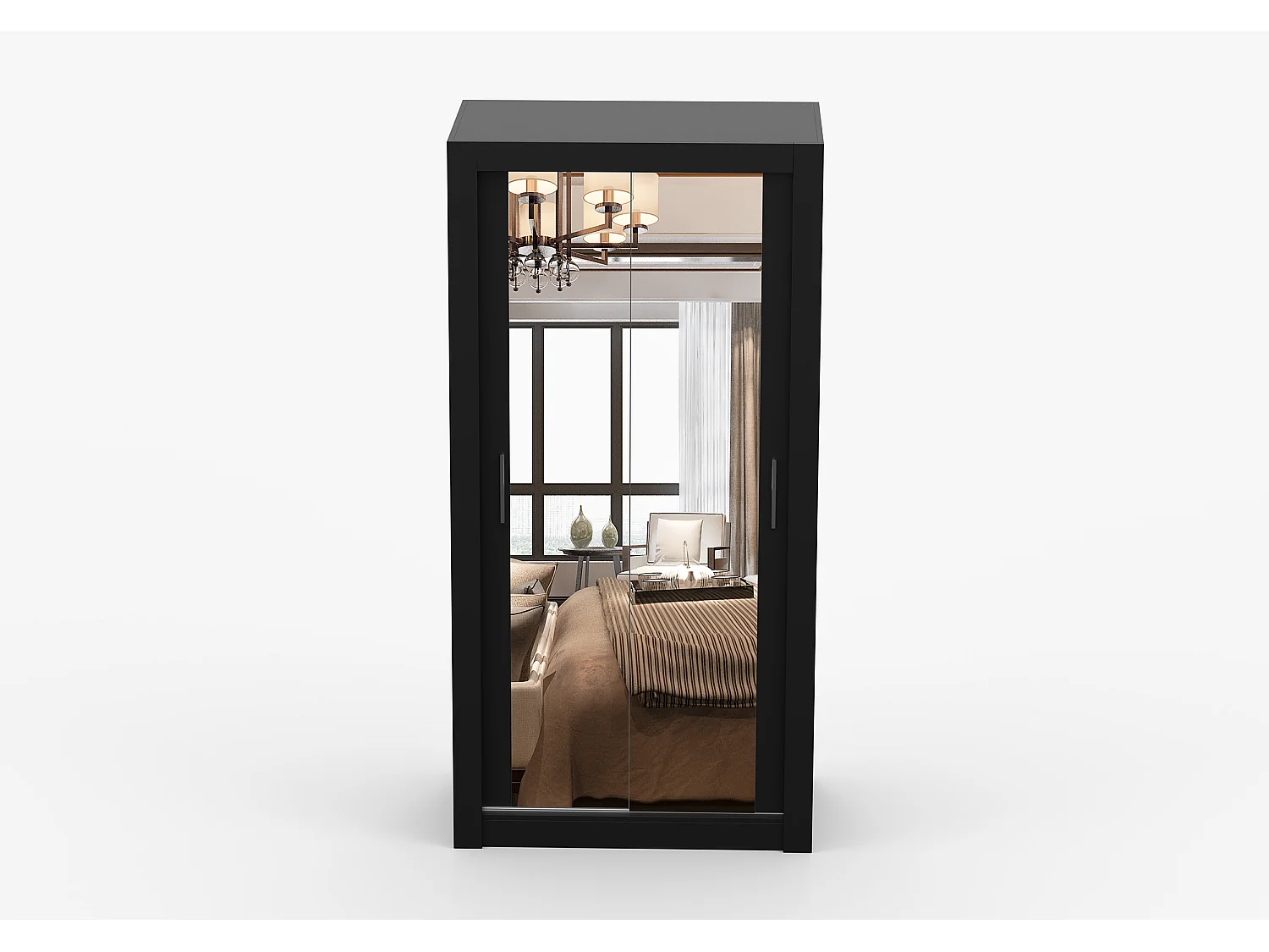 Armoire Moira 100 cm avec miroir - Noir