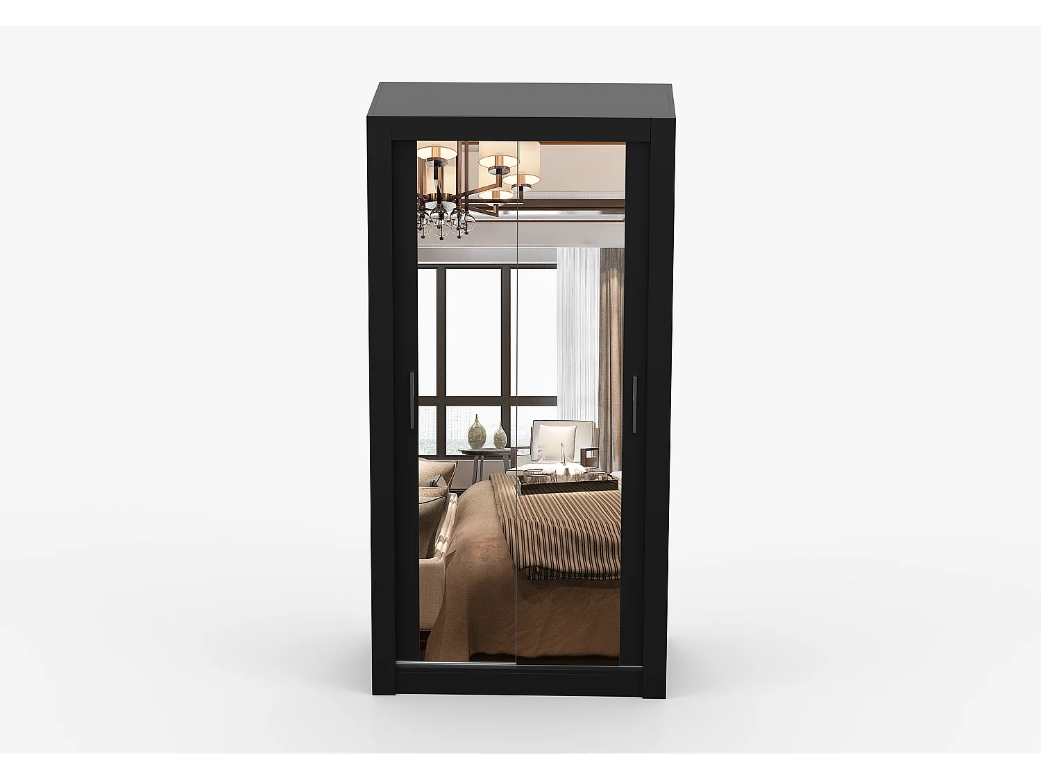 Armoire Moira 100 cm avec miroir - Noir