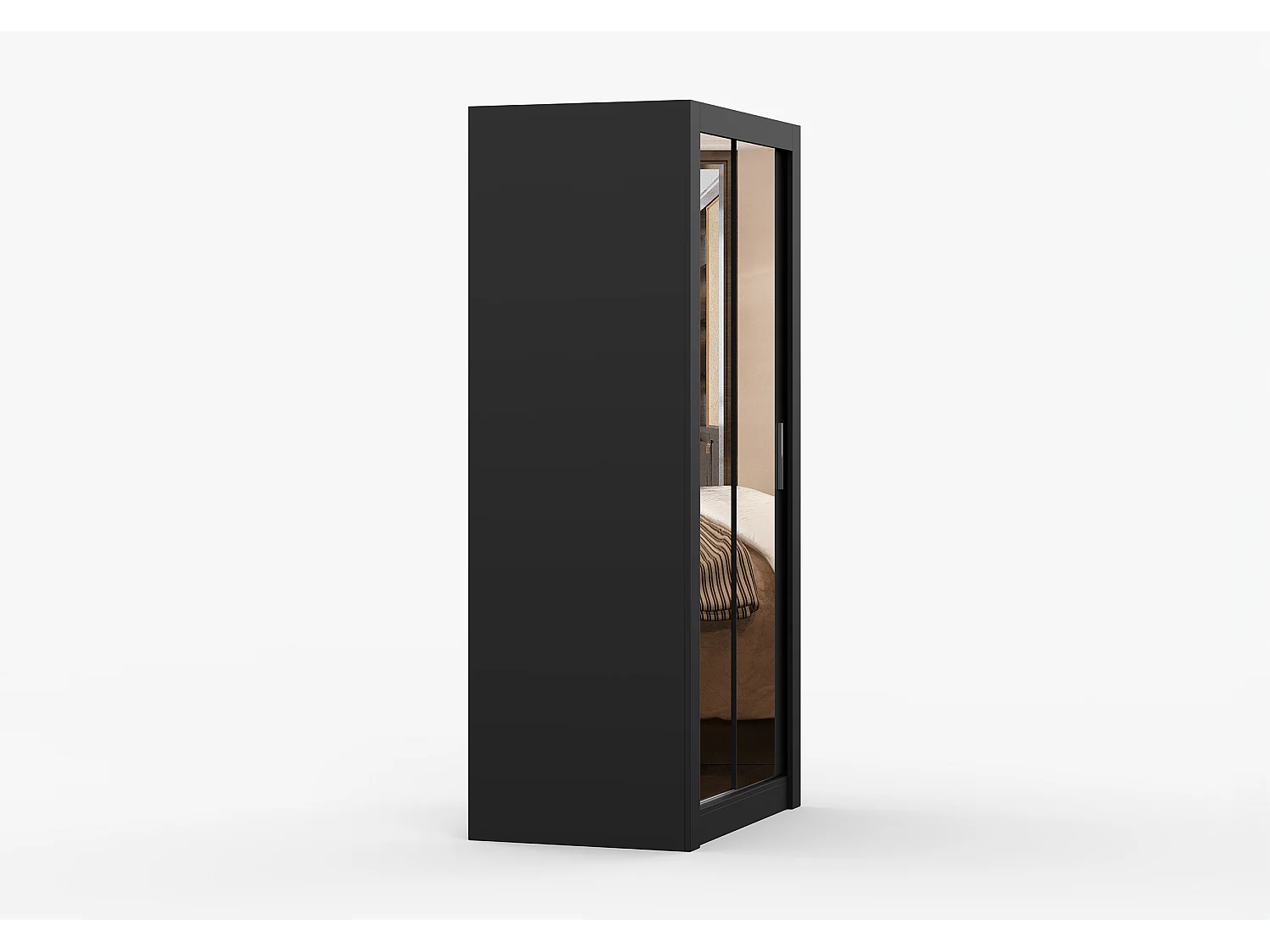 Armoire Moira 100 cm avec miroir - Noir
