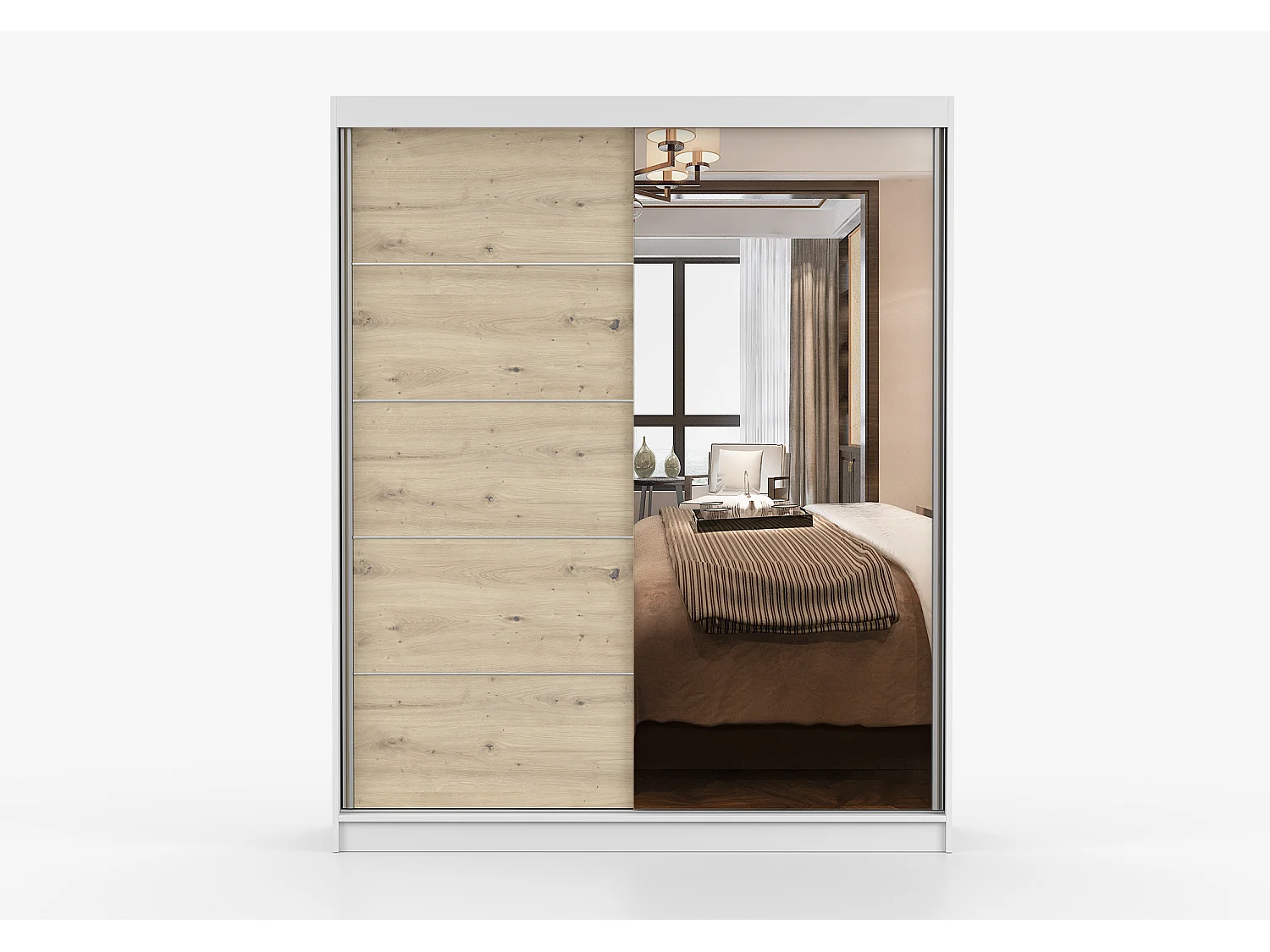 Armoire Ondine 160 cm avec miroir - Blanc - Artisan