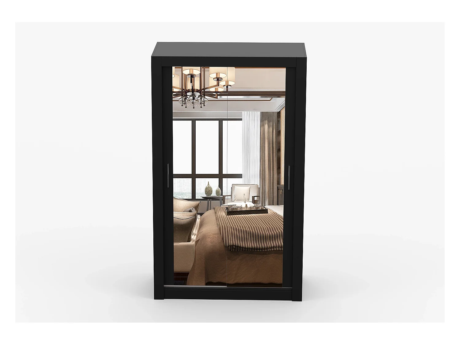 Armoire Mirella 120 cm avec miroir - Noir