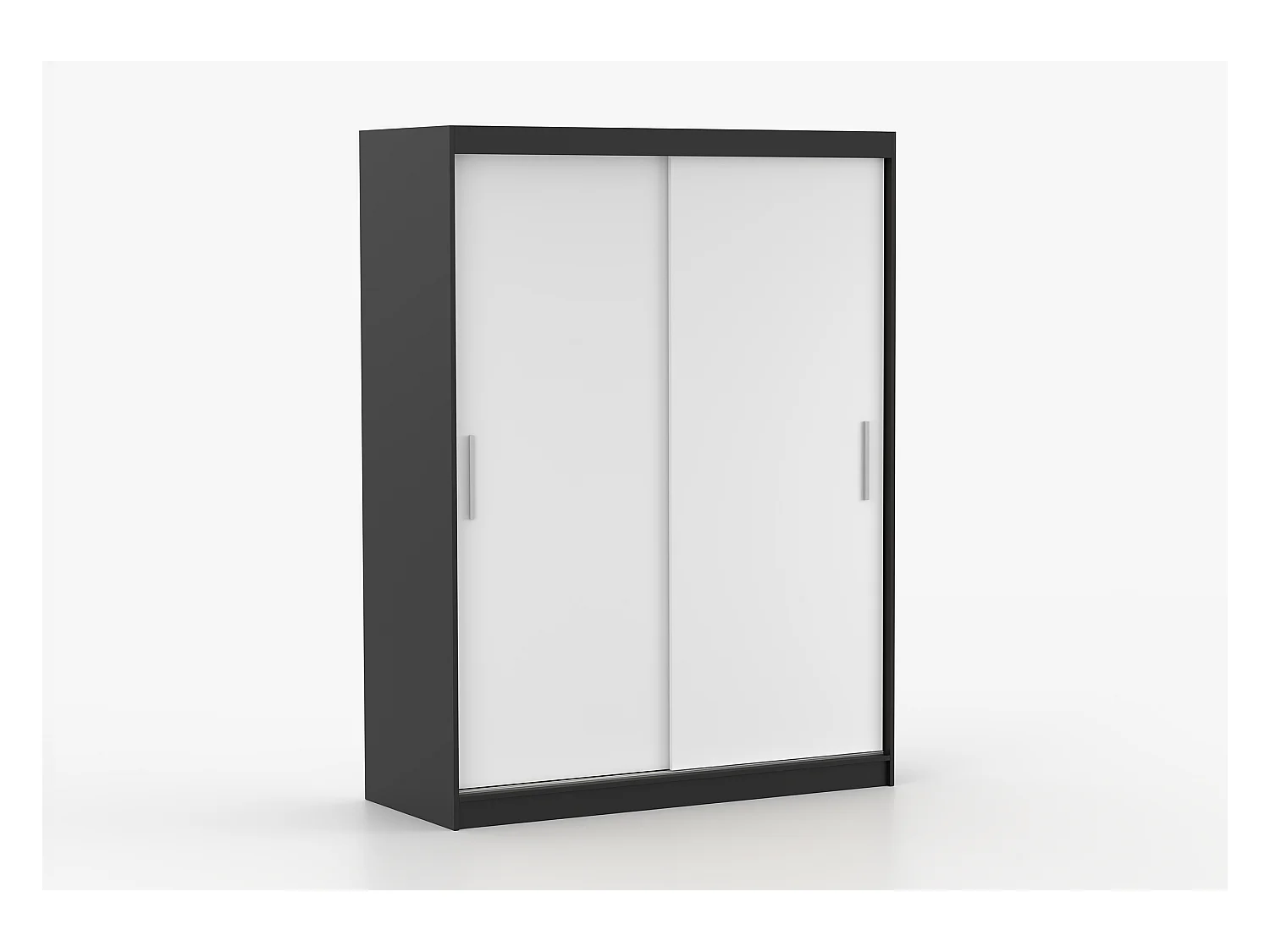 Armoire Elsinore 150 cm - Noir - Blanc