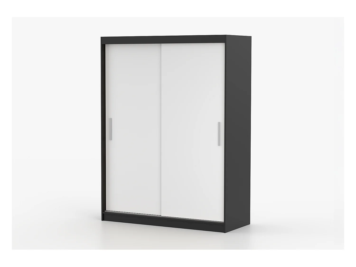 Armoire Elsinore 150 cm - Noir - Blanc