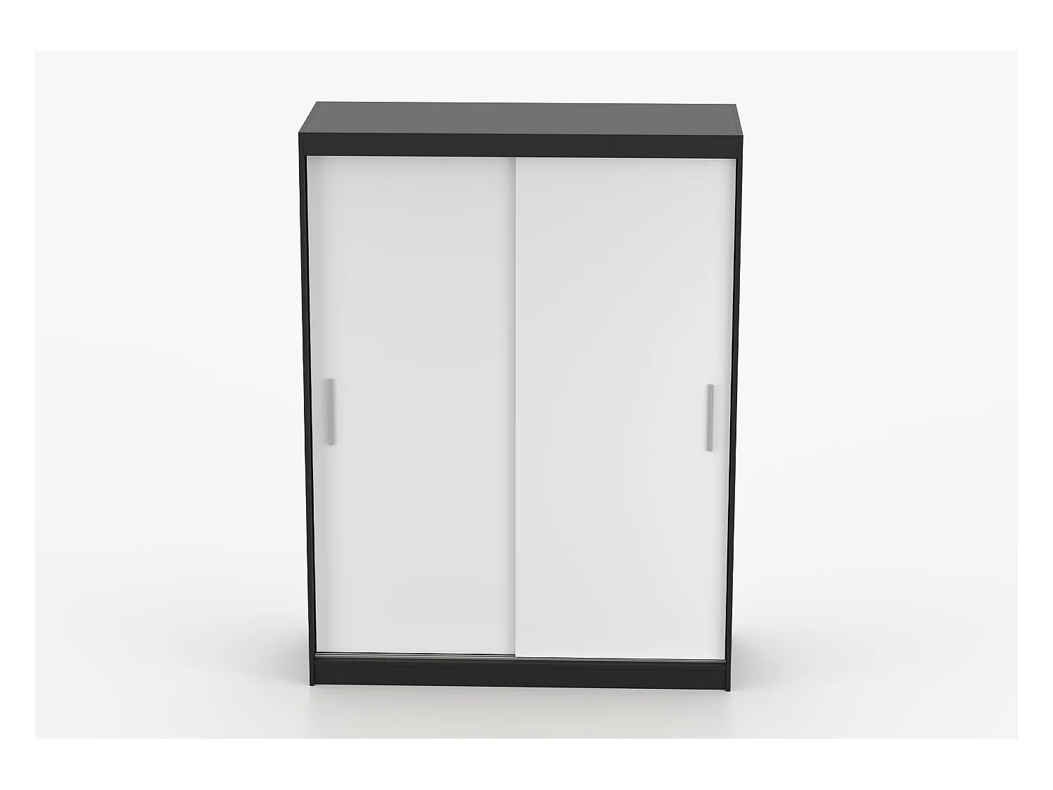 Armoire Elsinore 150 cm - Noir - Blanc