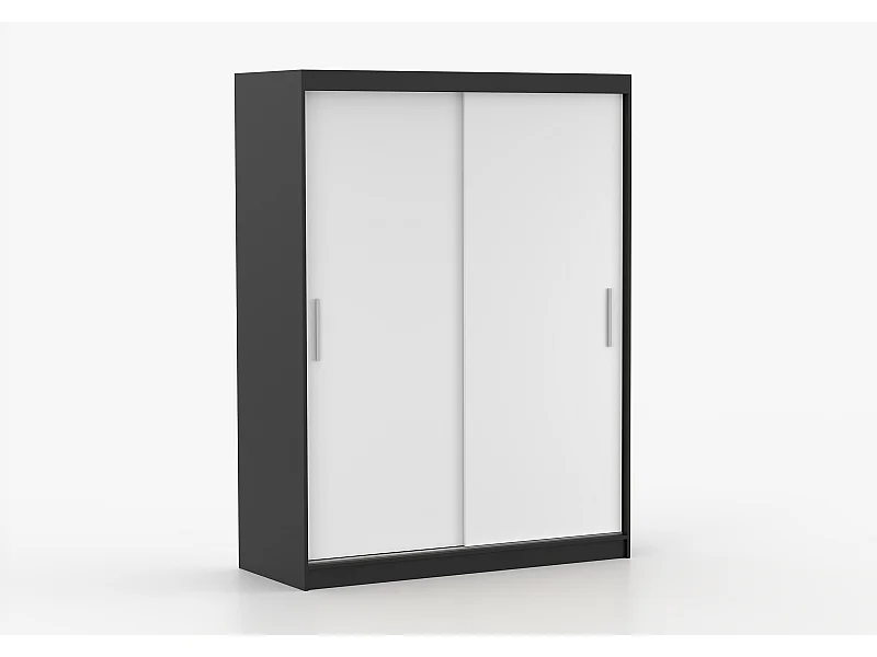 Armoire Elsinore 150 cm - Noir - Blanc