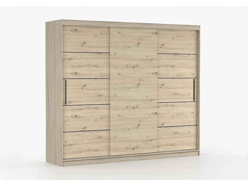 Armoire Eolia 250 cm - Chêne - Effet bois