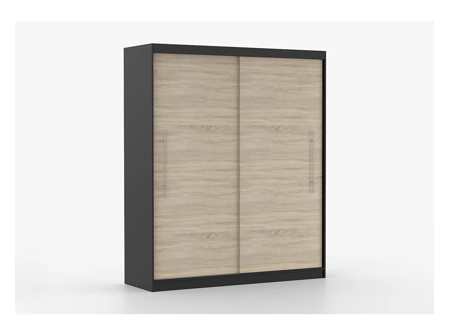 Armoire Miralys 203 cm - Noir - Chêne