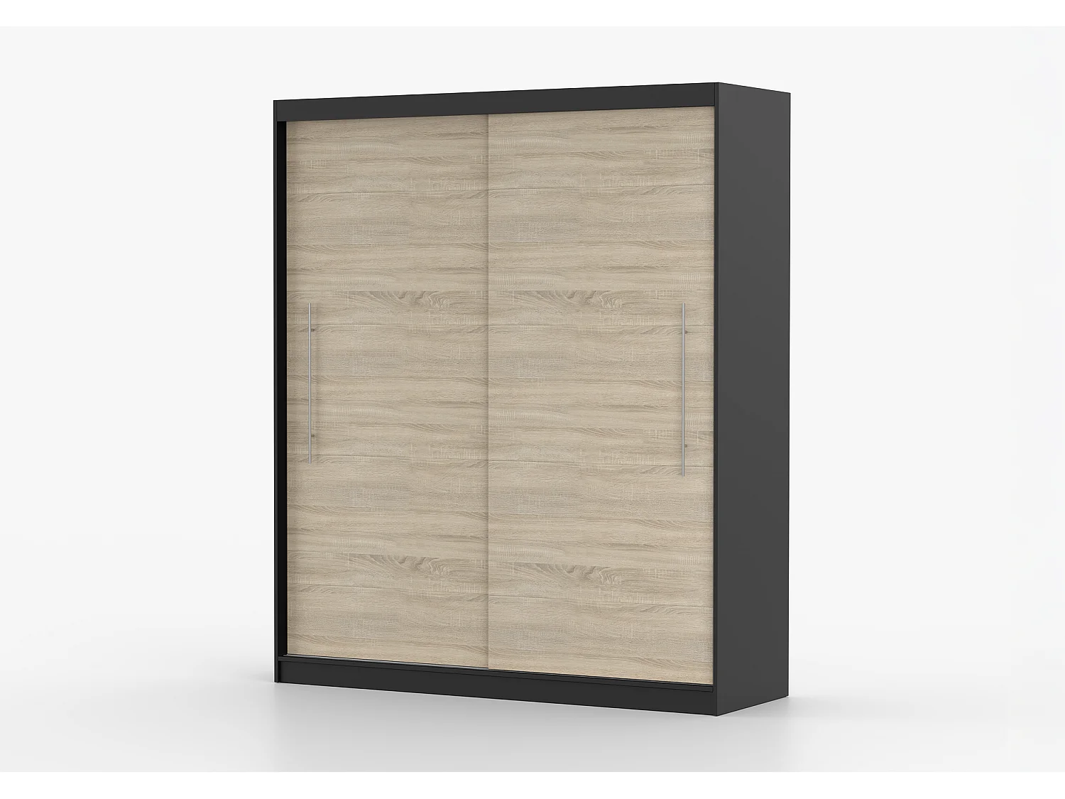 Armoire Miralys 203 cm - Noir - Chêne