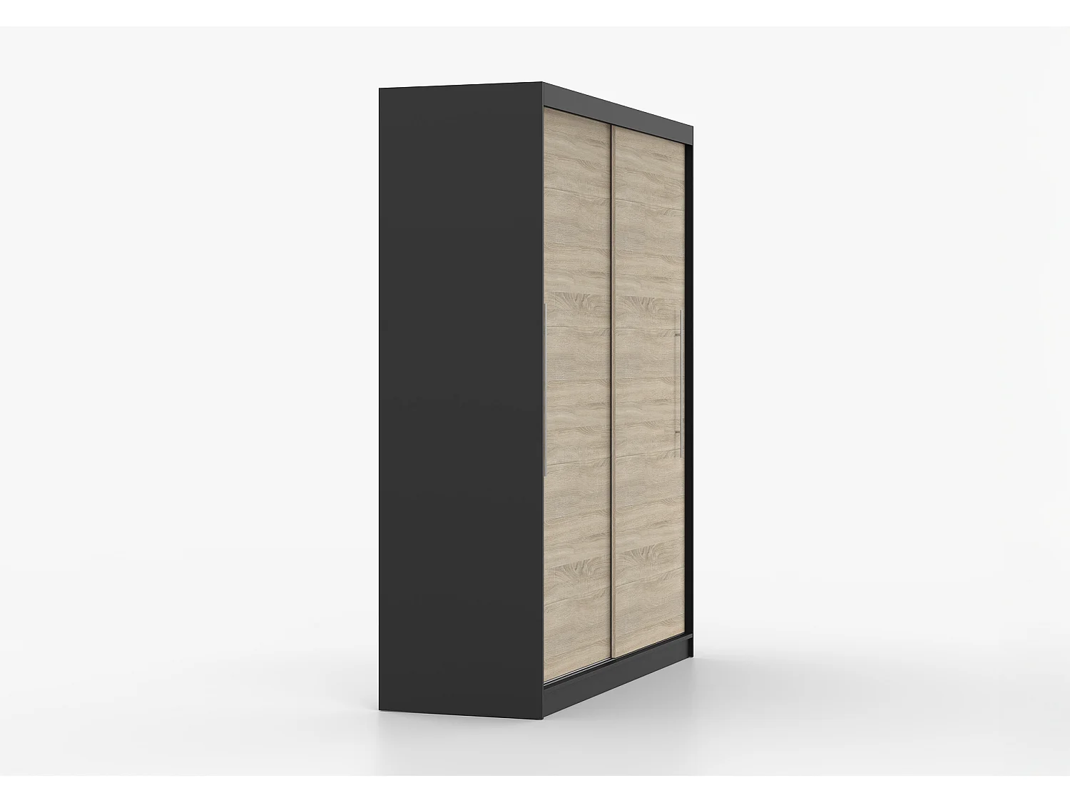 Armoire Miralys 203 cm - Noir - Chêne