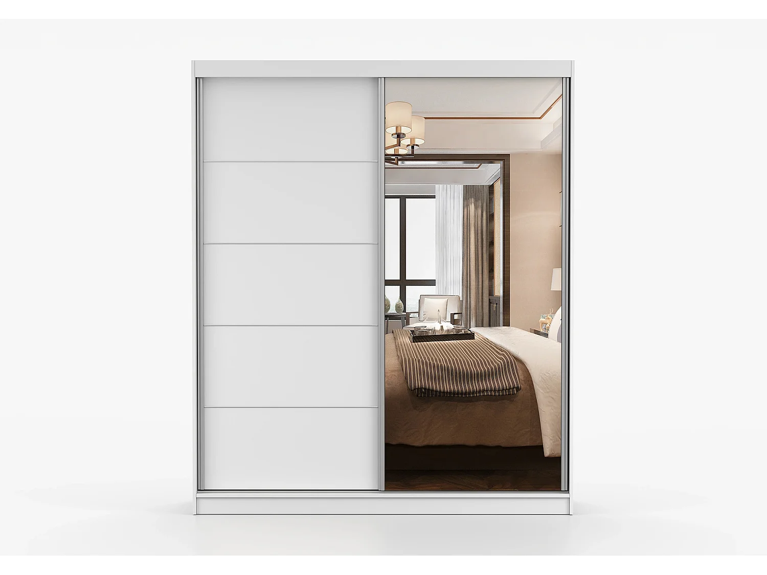 Armoire Ysalis 183 cm avec miroir - Blanc