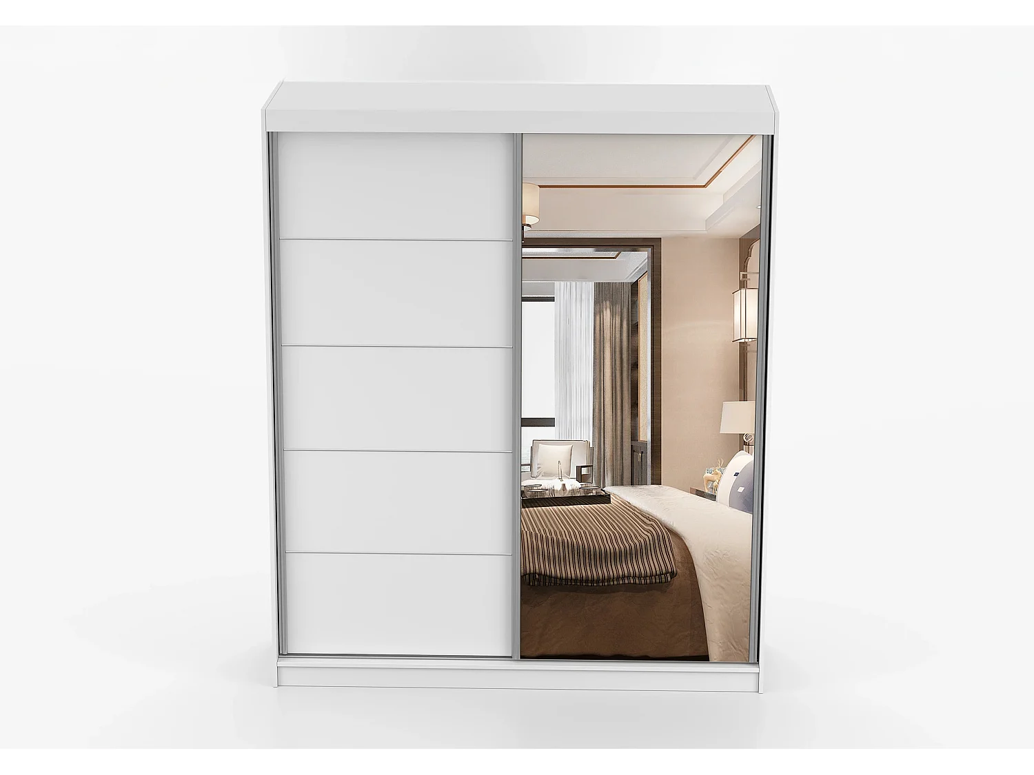 Armoire Ysalis 183 cm avec miroir - Blanc