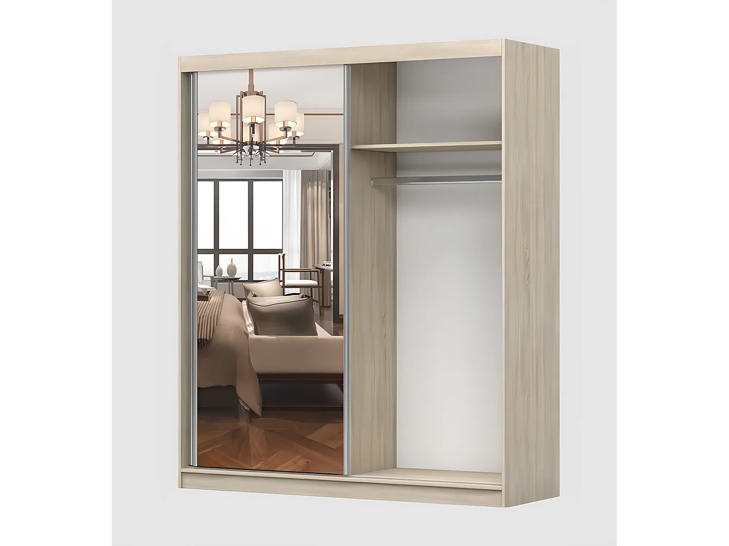 Armoire Solènea 183 cm avec miroir - Noir