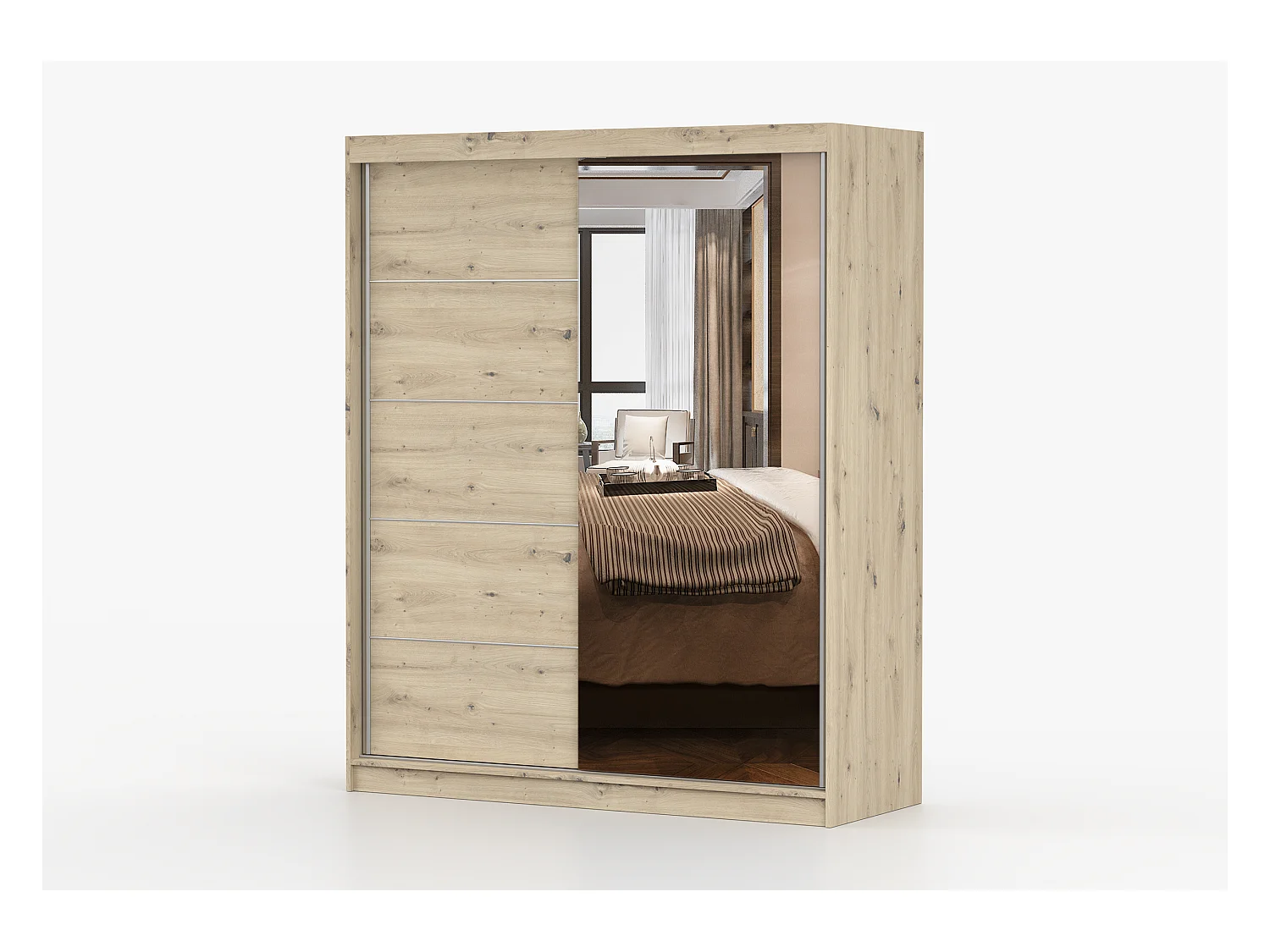 Armoire Ondine 160 cm avec miroir - Artisan