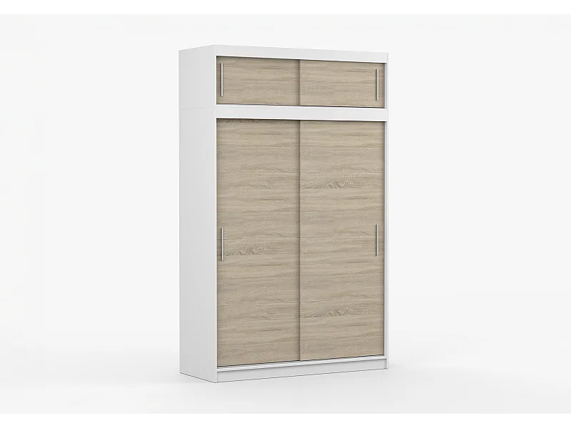 Armoire avec extension Bellina 150 cm - Blanc - Chêne