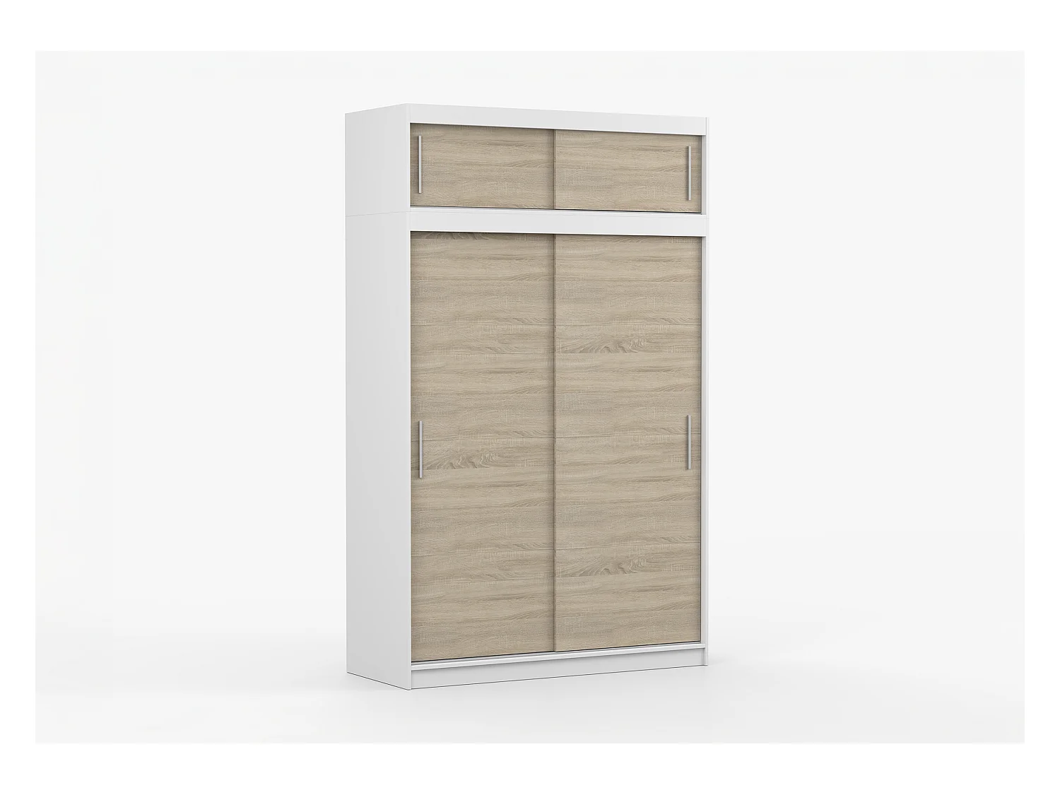 Armoire avec extension Bellina 150 cm - Blanc - Chêne