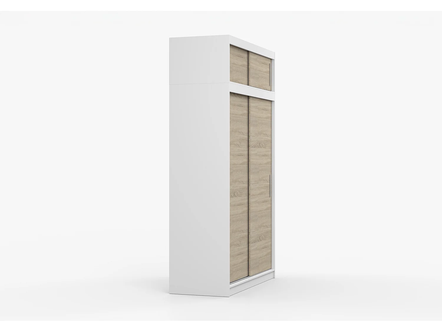Armoire avec extension Bellina 150 cm - Blanc - Chêne