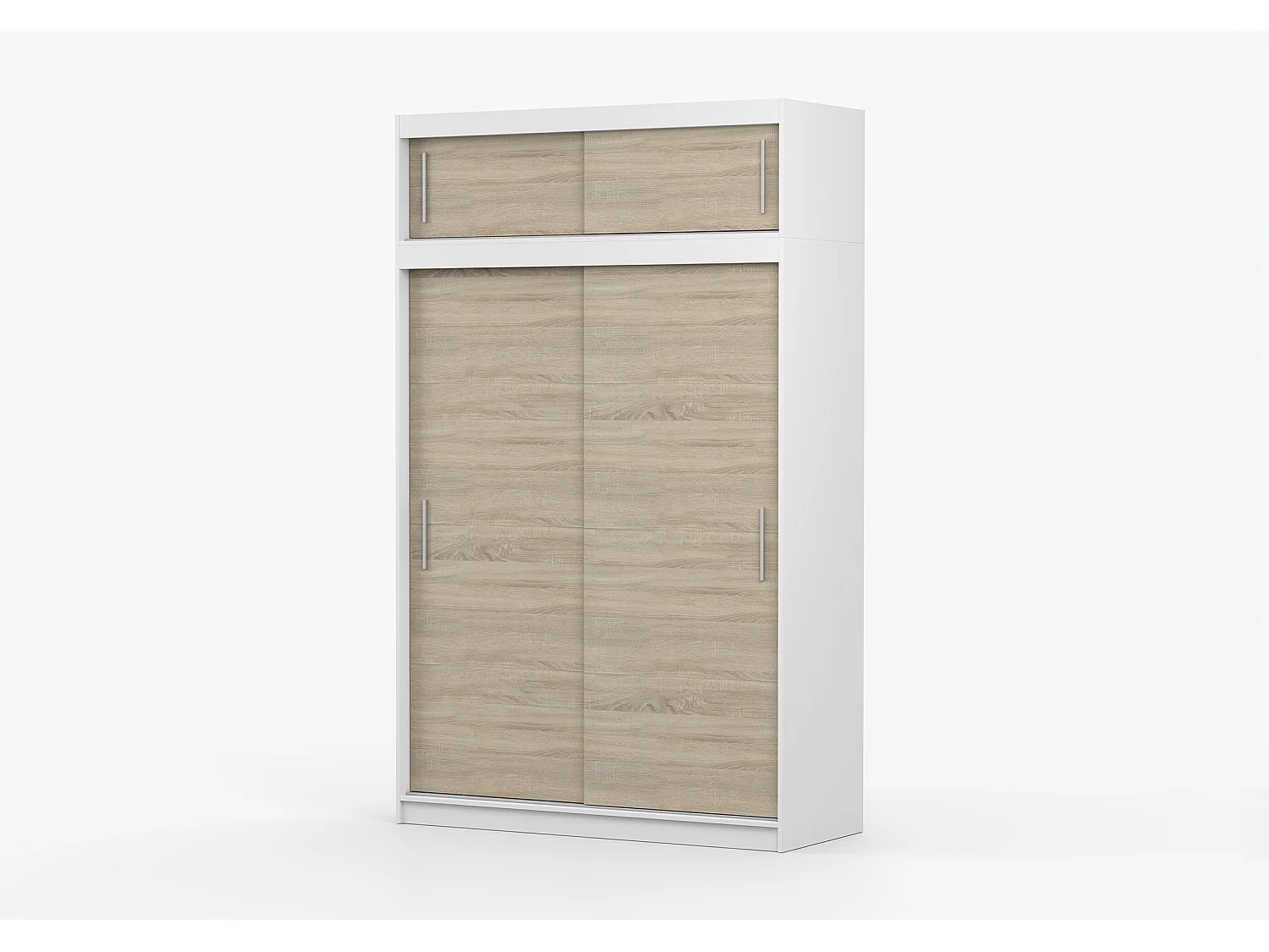 Armoire avec extension Bellina 150 cm - Blanc - Chêne