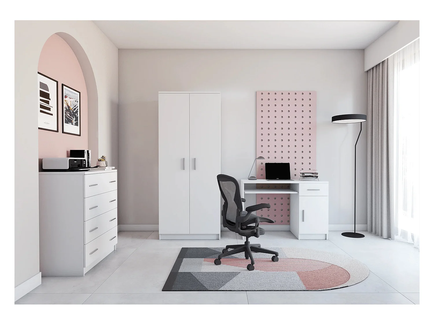 Armoire Illyria 80 cm - Blanc