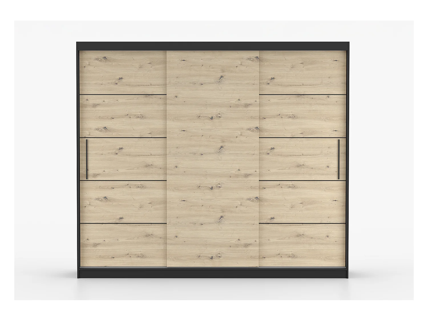 Armoire Eolia 250 cm - Noir - Effet bois
