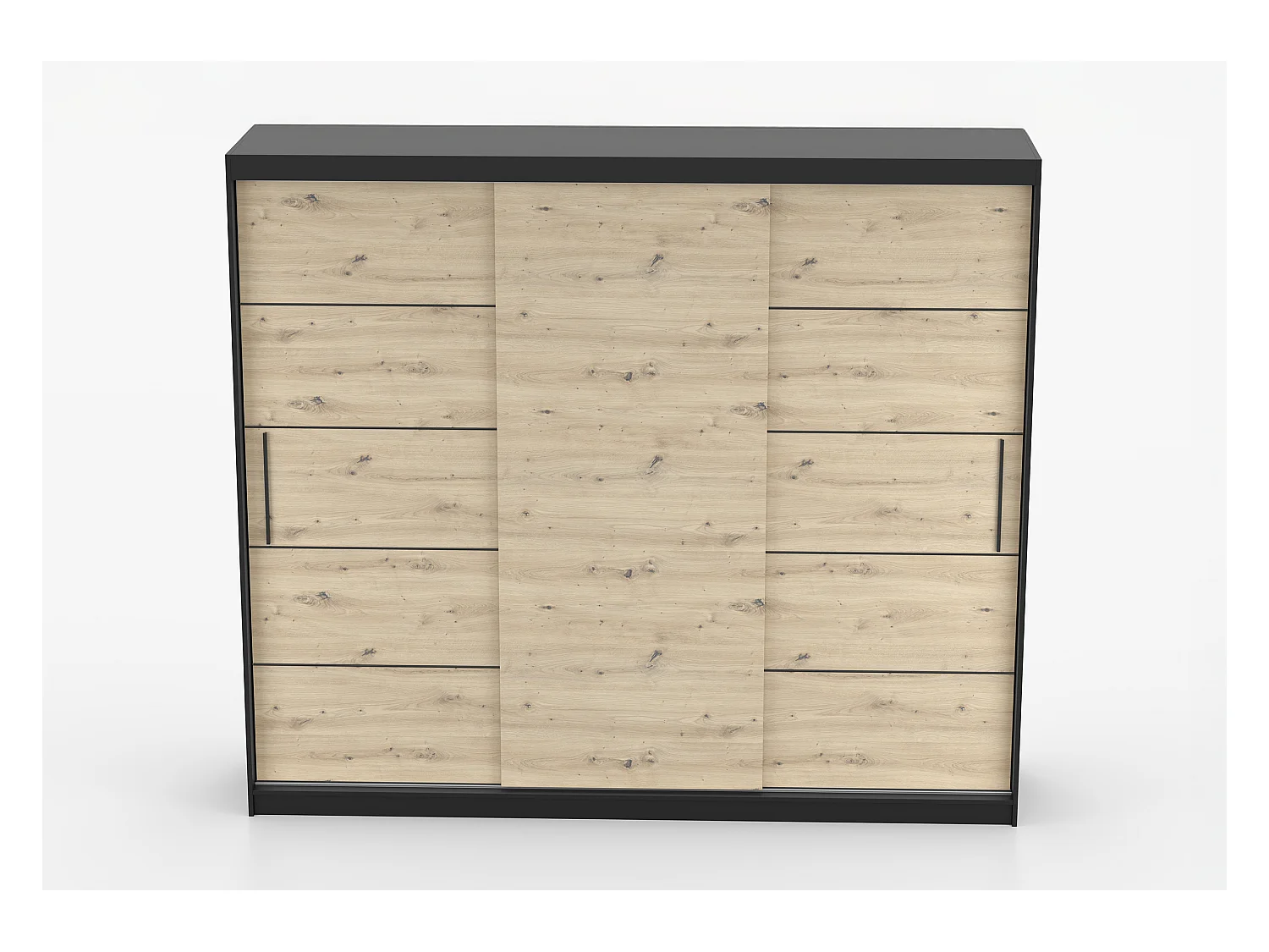 Armoire Eolia 250 cm - Noir - Effet bois