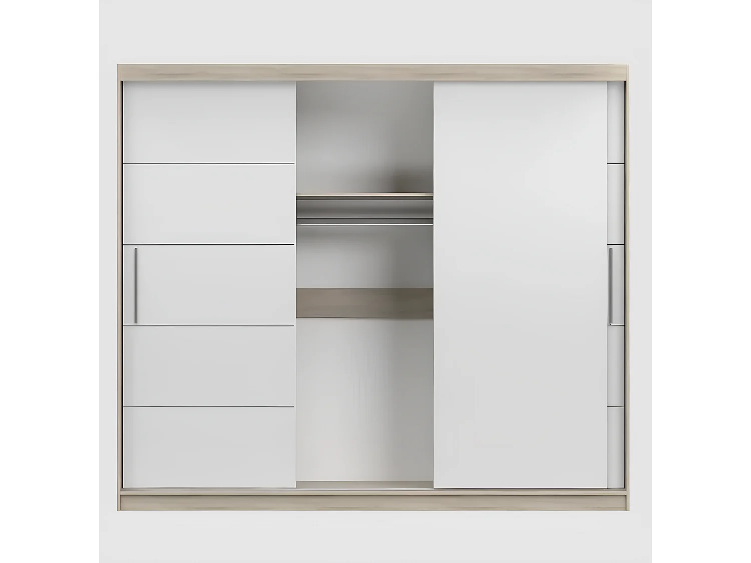 Armoire Eolia 250 cm - Noir - Effet bois