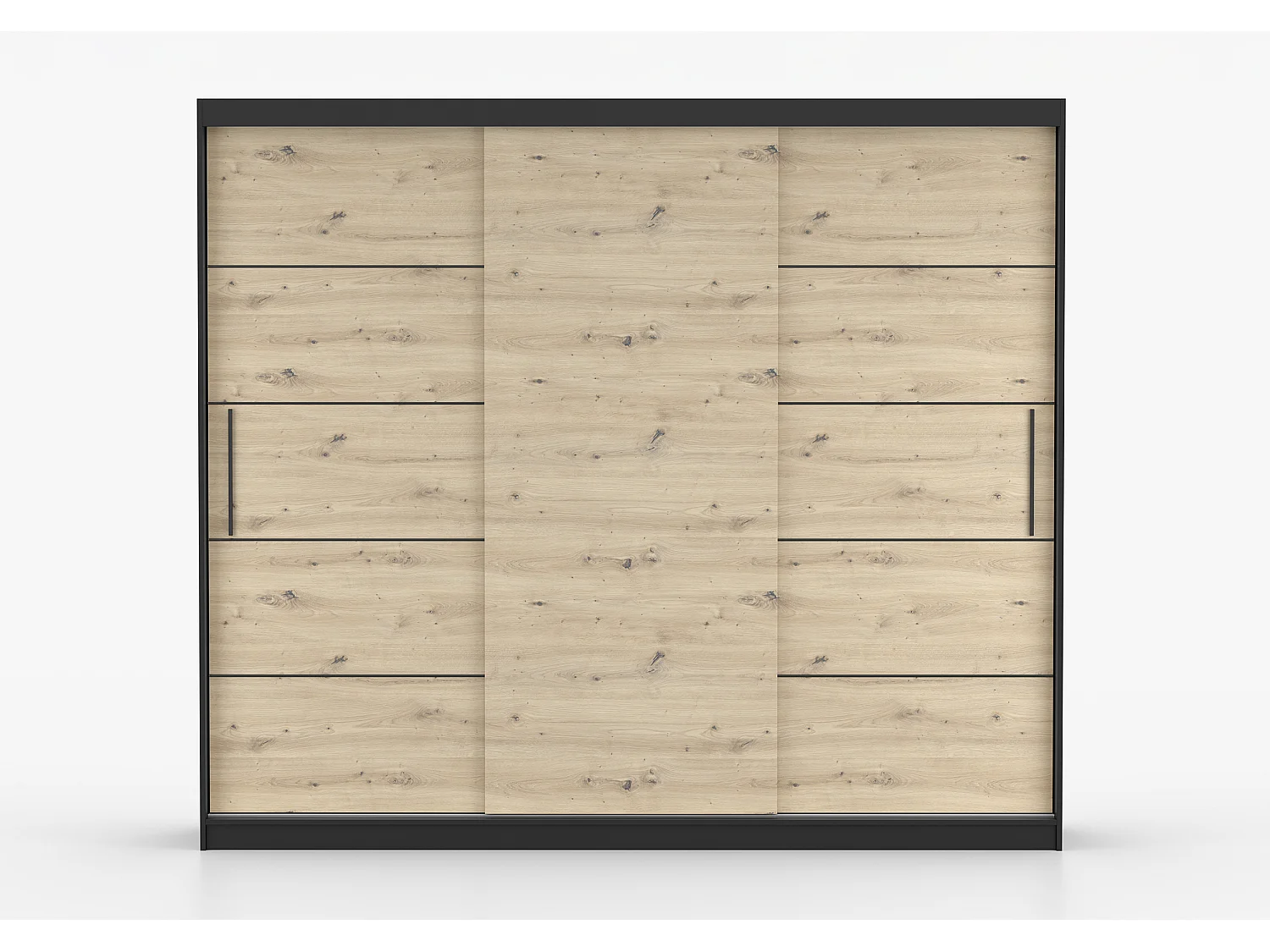 Armoire Eolia 250 cm - Noir - Effet bois