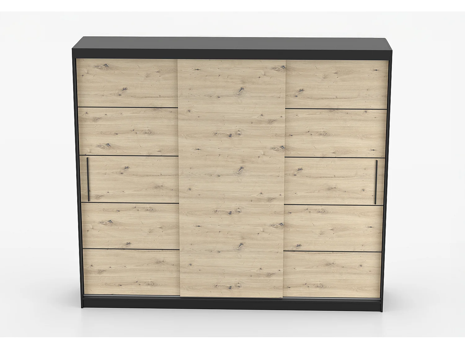 Armoire Eolia 250 cm - Noir - Effet bois