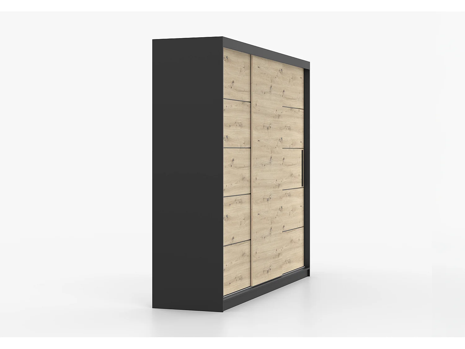 Armoire Eolia 250 cm - Noir - Effet bois
