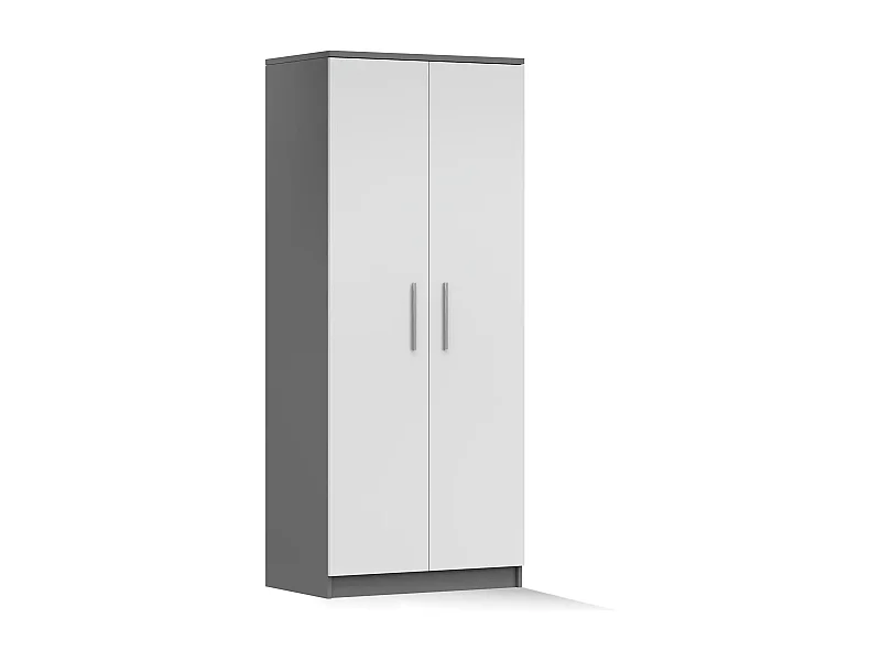 Armoire Illyria 80 cm - Gris - Blanc