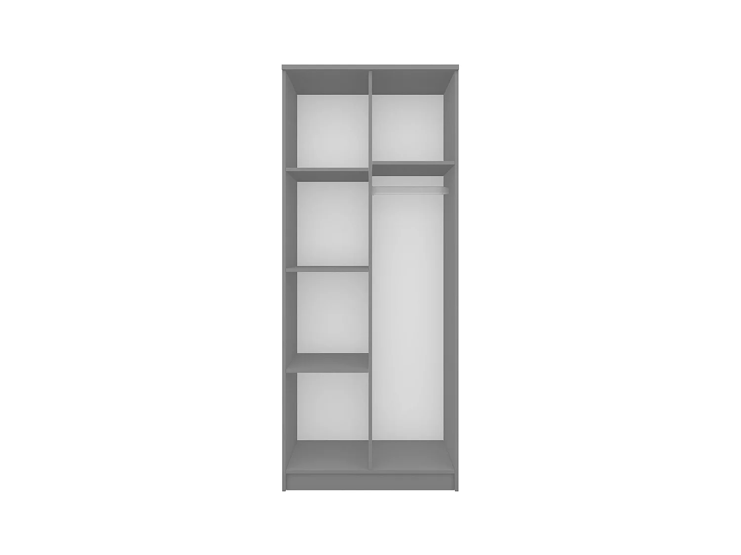 Armoire Illyria 80 cm - Gris - Blanc