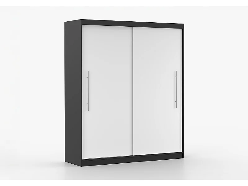 Armoire Miralys 203 cm - Noir - Blanc