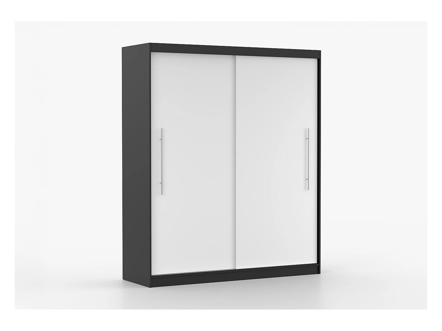 Armoire Miralys 203 cm - Noir - Blanc
