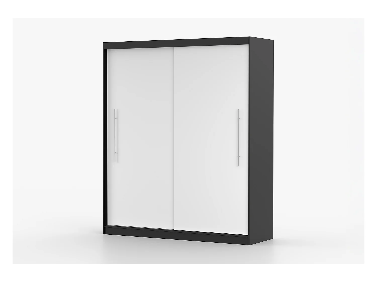 Armoire Miralys 203 cm - Noir - Blanc