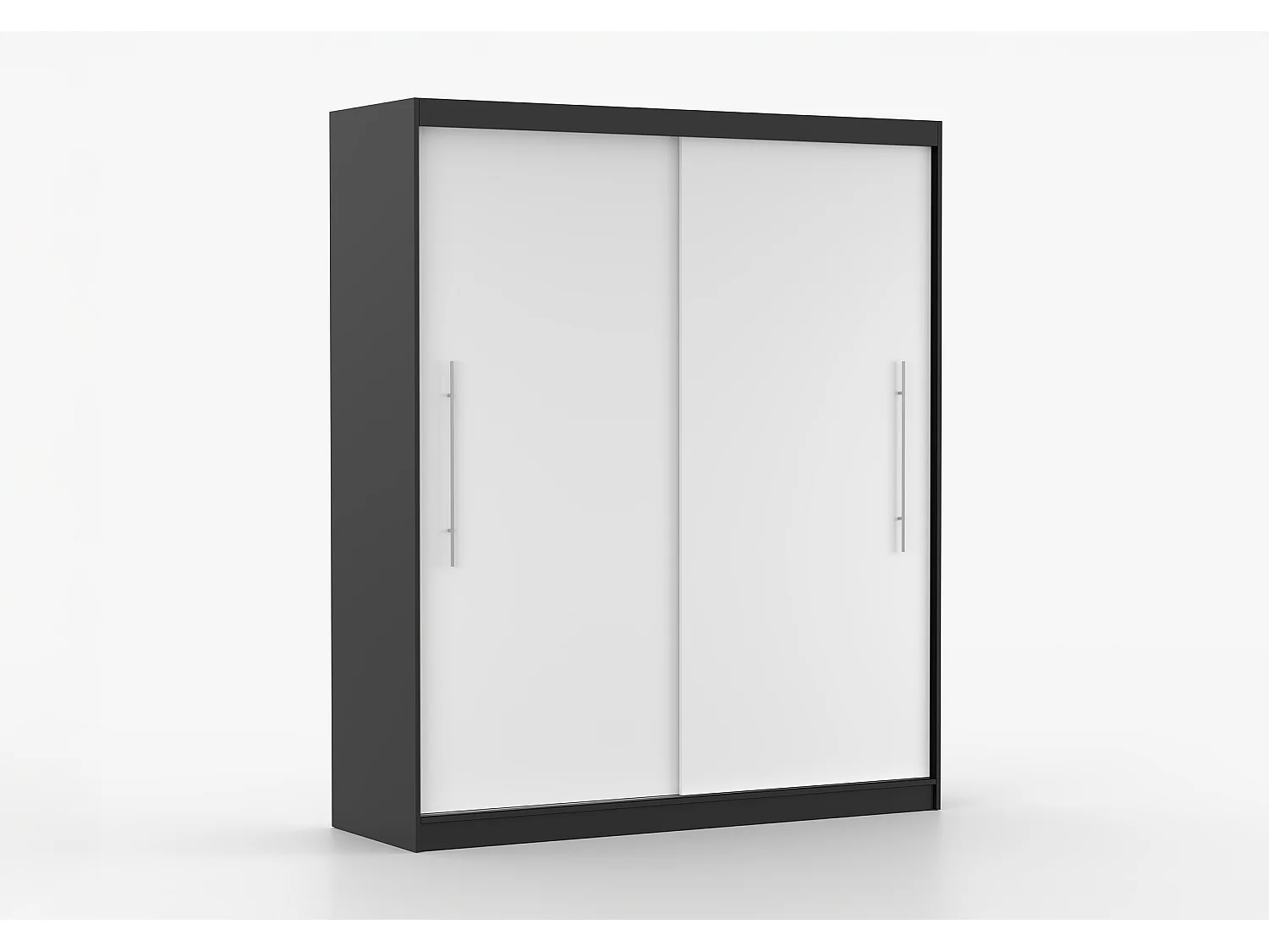 Armoire Miralys 203 cm - Noir - Blanc