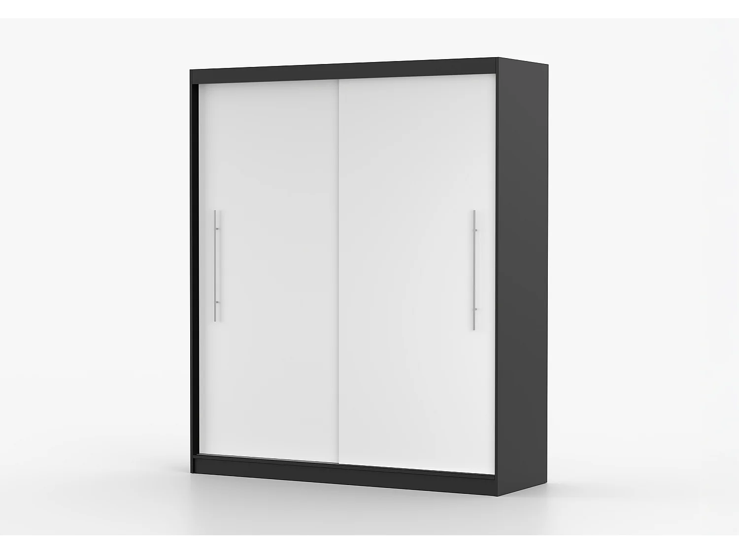 Armoire Miralys 203 cm - Noir - Blanc