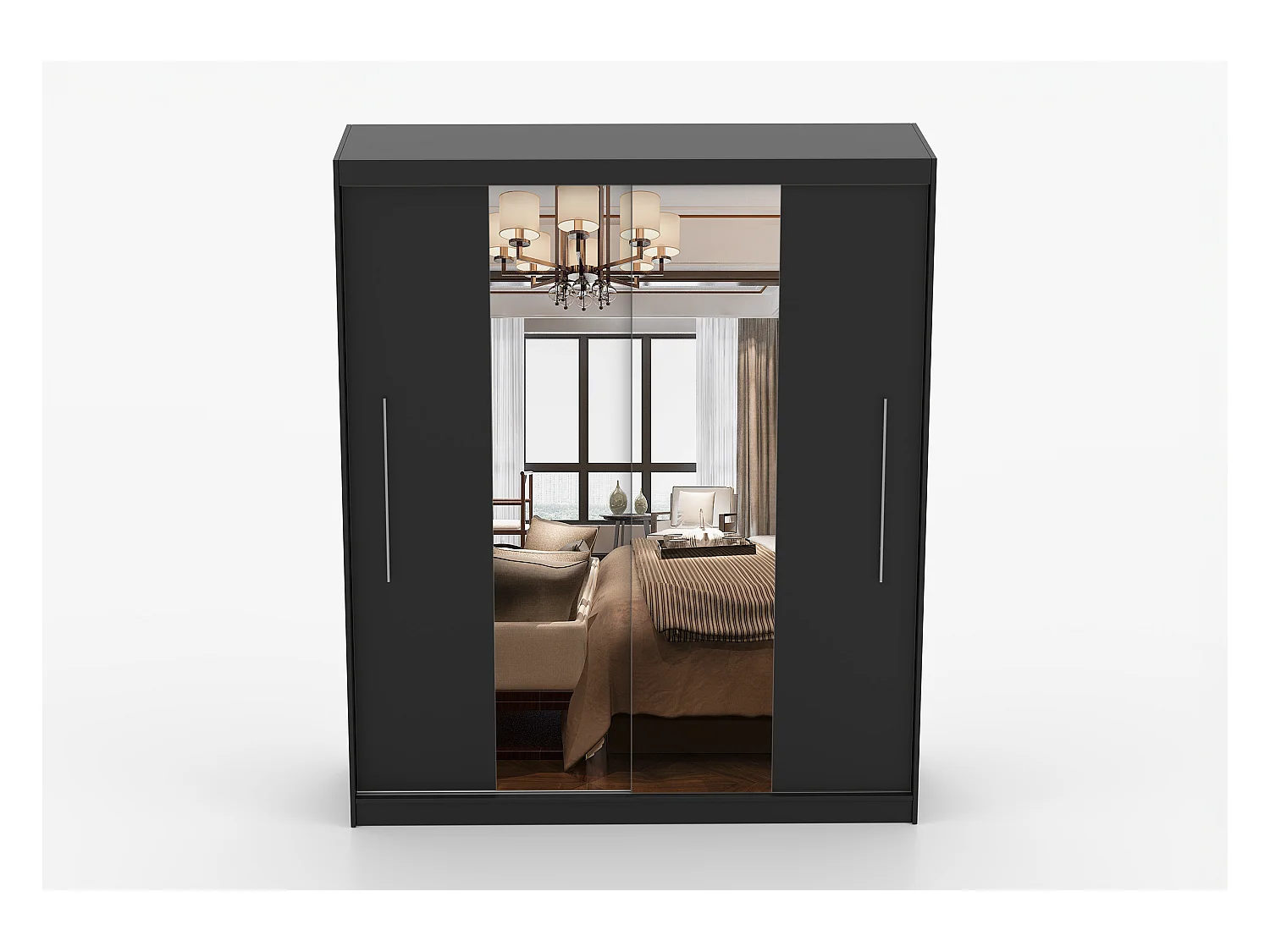 Armoire Eireen I 203 cm avec miroir - Noir