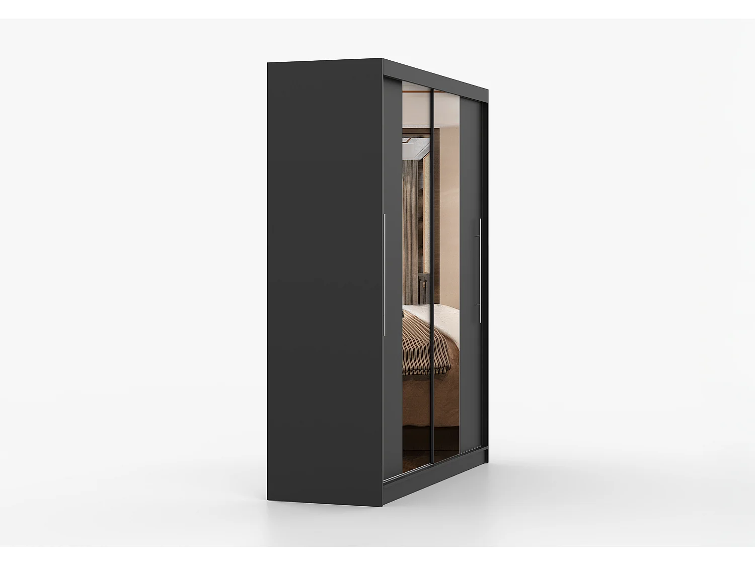 Armoire Eireen I 203 cm avec miroir - Noir