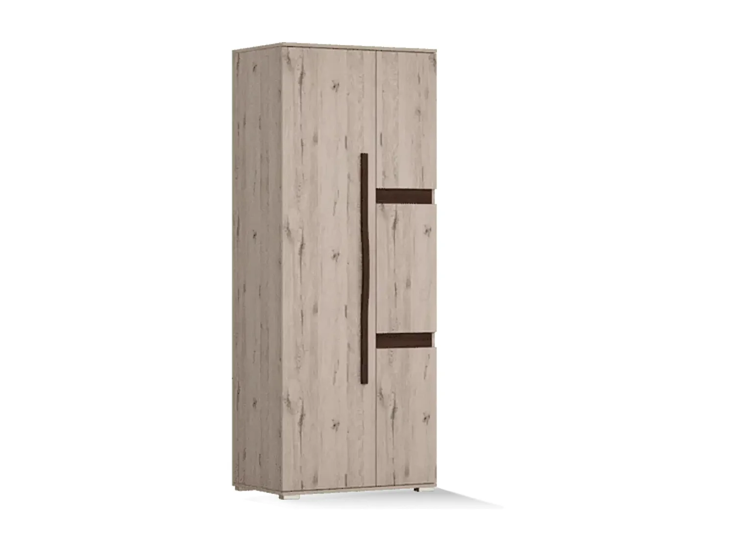 Armoire Oberon gris artisanal 203x80x52 cm