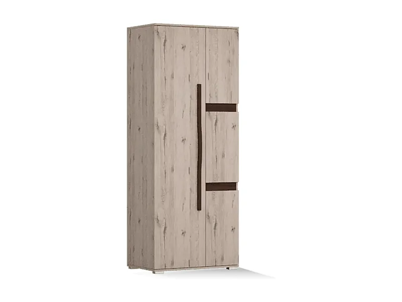 Armoire Oberon gris artisanal 203x80x52 cm