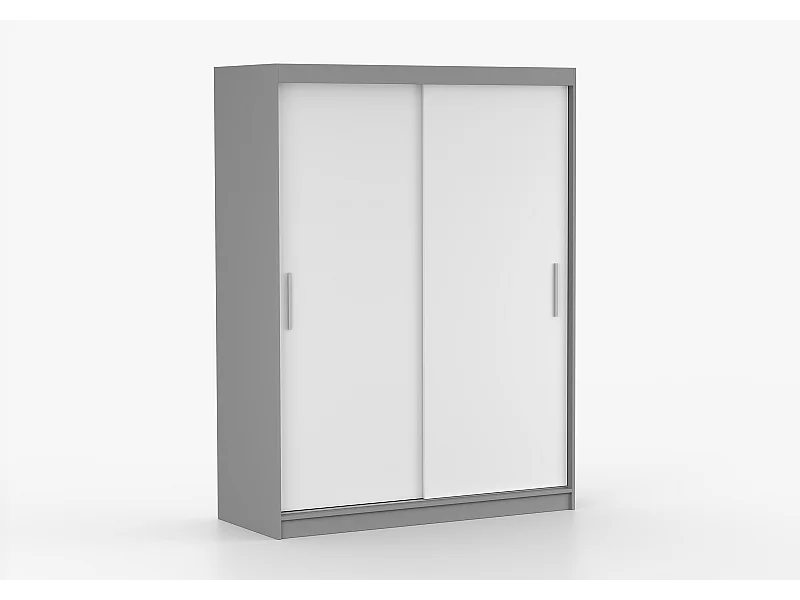 Armoire Elsinore 150 cm - Gris - Blanc