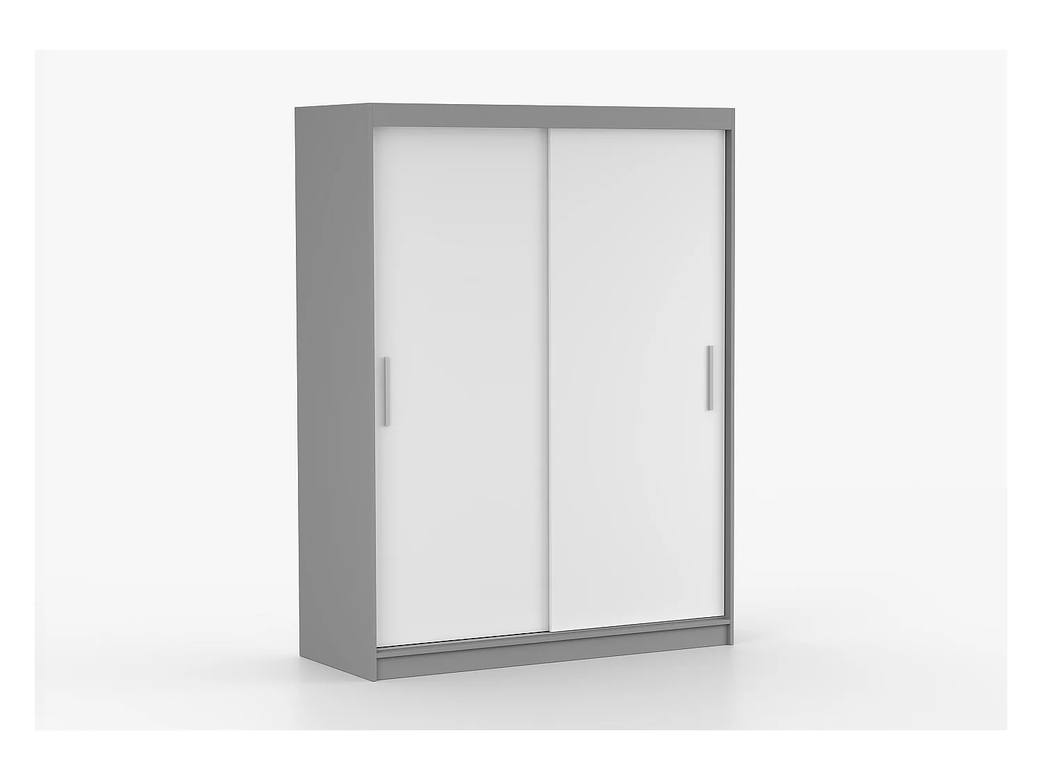 Armoire Elsinore 150 cm - Gris - Blanc