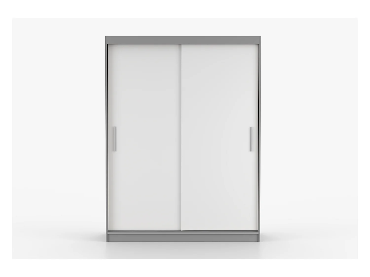Armoire Elsinore 150 cm - Gris - Blanc