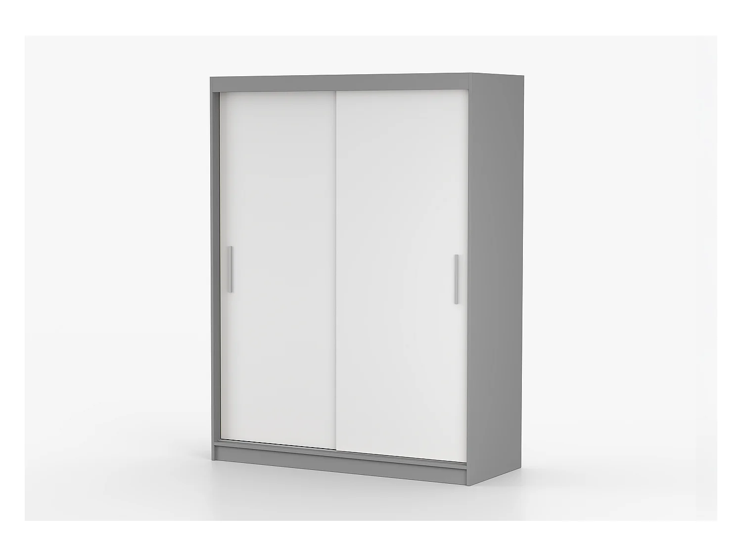 Armoire Elsinore 150 cm - Gris - Blanc