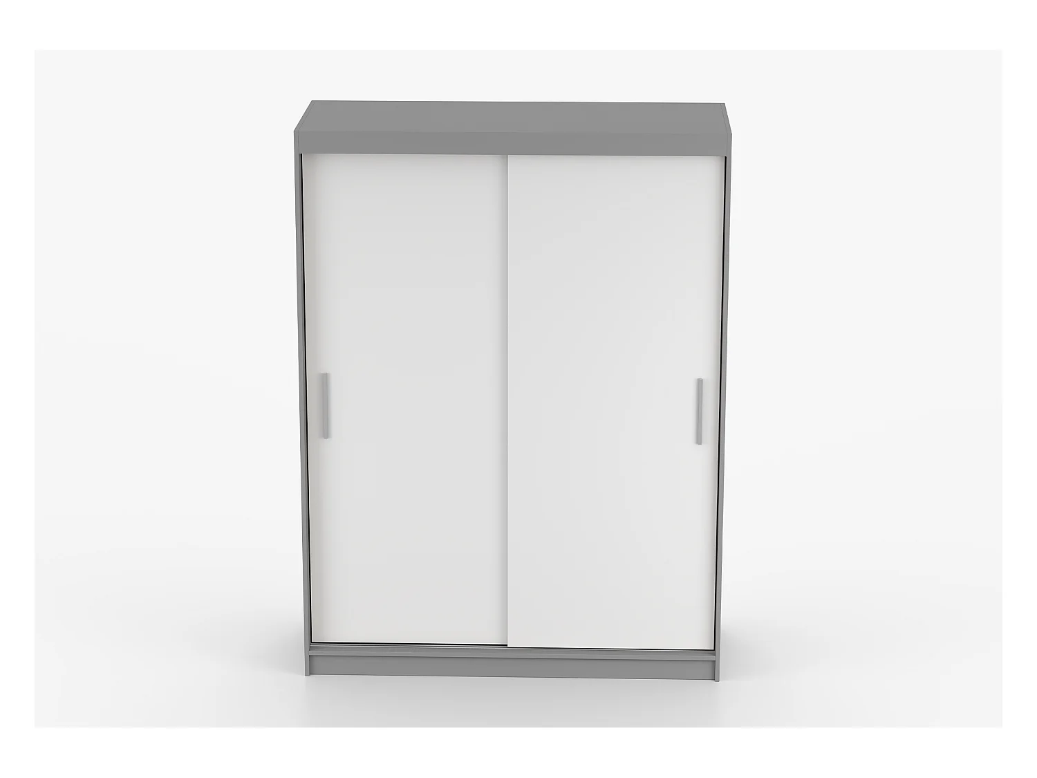Armoire Elsinore 150 cm - Gris - Blanc