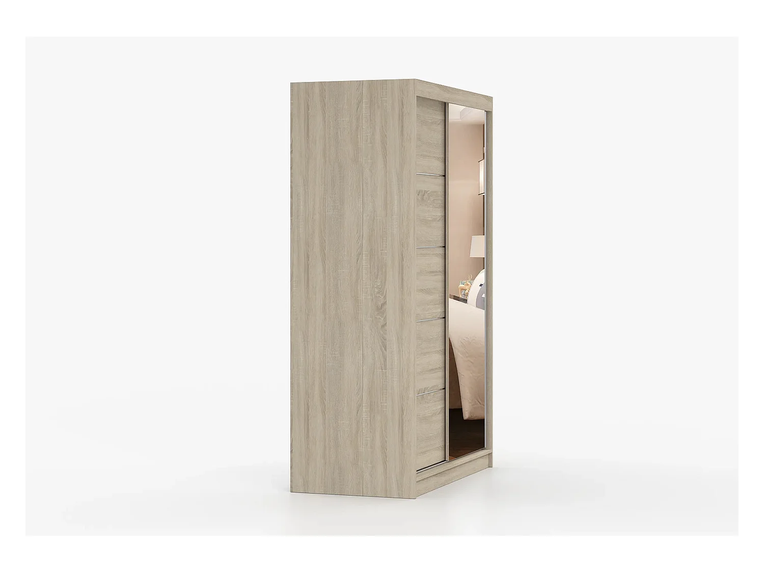 Armoire Syra 120 cm avec miroir - Chêne