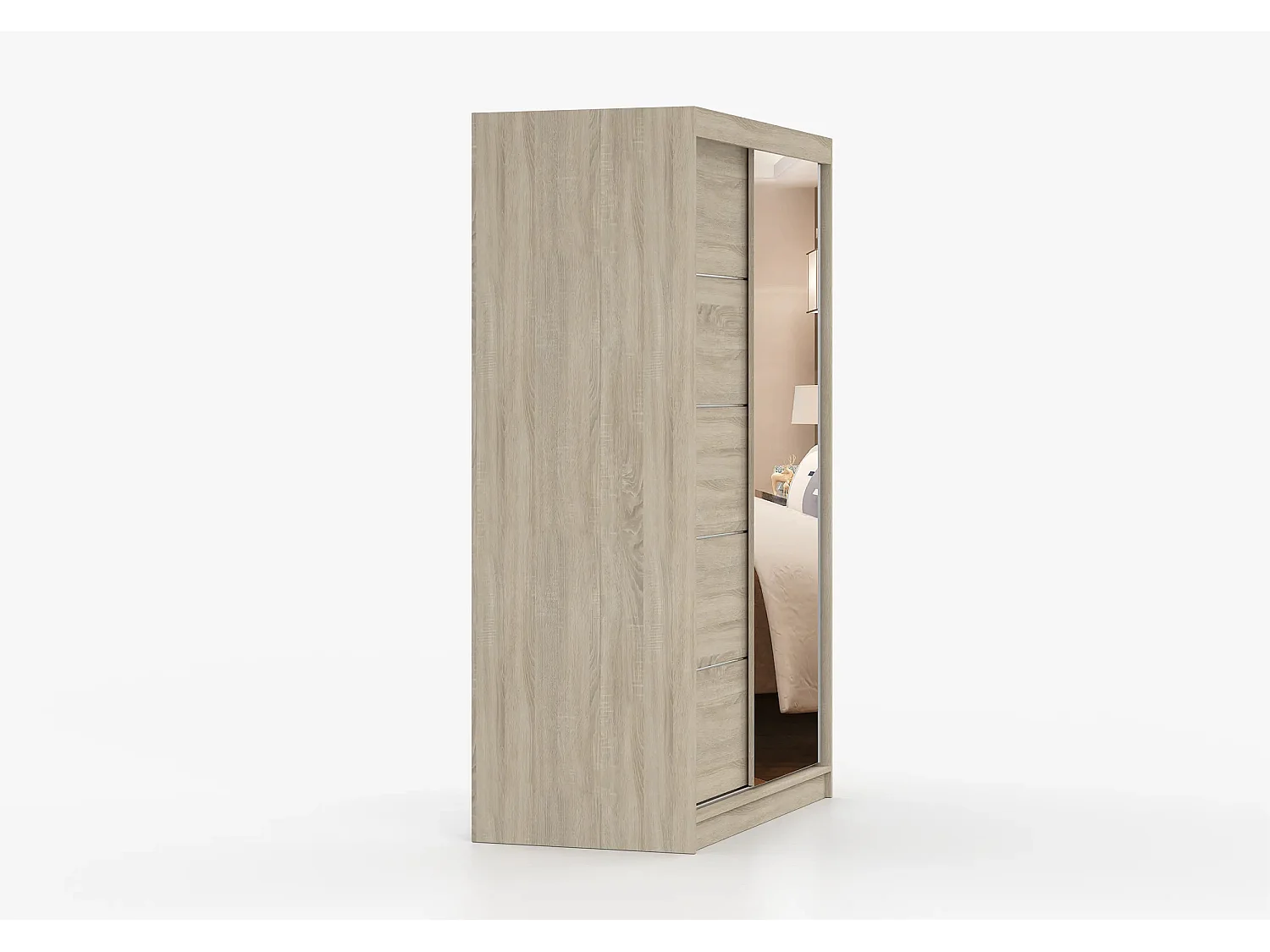 Armoire Syra 120 cm avec miroir - Chêne